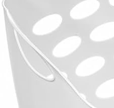 2 Piece, White Rectangular Uncovered Laundry Baskets With 4 Perforated Handles, Suitable For Laundry Rooms, Bedrooms, Living Rooms, Fitting Rooms, Etc.