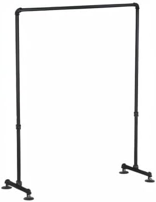 William Roberts Vintage Industrial Heavy Duty Hanging Rod Garment Rolling Closet Organizer Rack (36 in., Flange Feet)