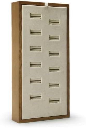Oirlv Solid Wood Jewelry Display Tray 12 Slots Ring Holder Showcase Organizer(Creamy-white)