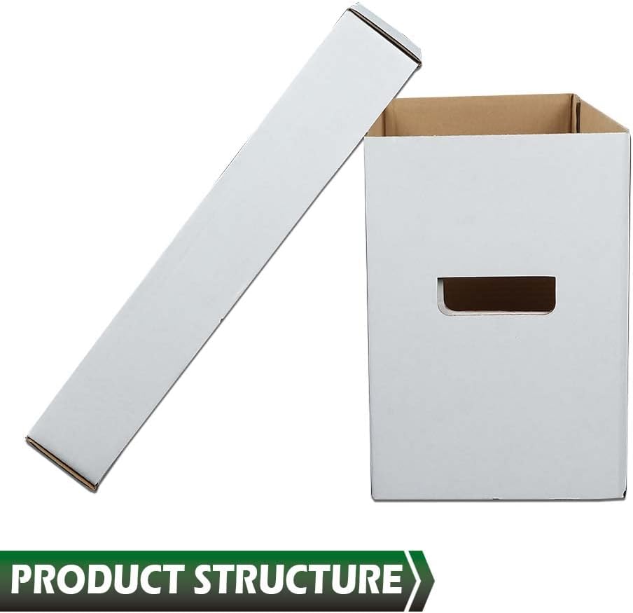 GRAND ORANGE 10PCS Comic Books Storage Boxes Short Holds 150-175 Stackable Cardboard Durable Archive