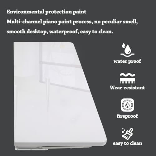 Laundry Room Wall Mounted Folding Table, Kitchen Restaurant Home Bar Work Table, All Aluminum Countertop, Waterproof Easy to Install and Clean (100X50cm/39.4"×19.7")…