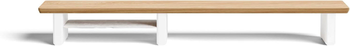 Raico Desk Cockpit Shelf Monitor Stand System Dual Screen Setup Wood Large Desk Accessory Organizer Unit (Oak, Medium v2 | 36 Inches)