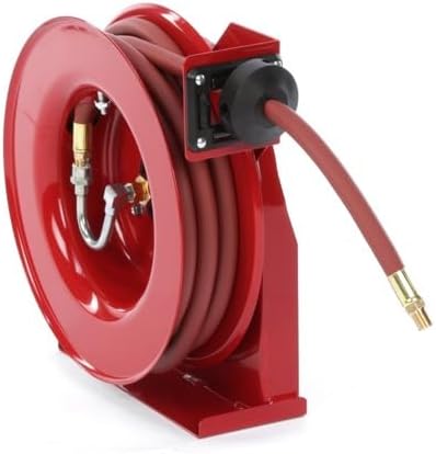 Reelcraft 4625 Premium Duty Spring Retractable Hose Reel, Made with Reinforced Steel, Long Life Drive Spring and Quiet Speed Latch, ⅜” x 25’