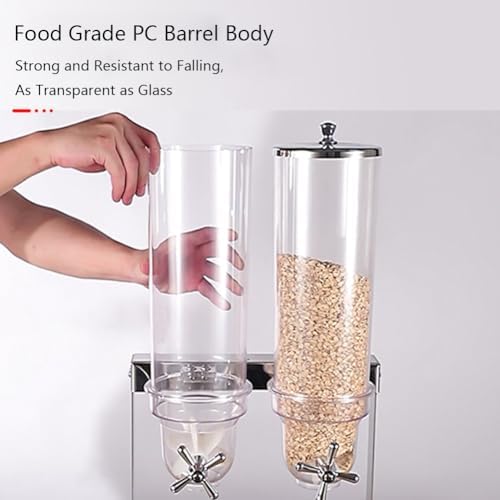 Triple Countertop Cereal Dispenser with Stainless Steel Base, 10.5L Dry Food Dispenser Cereal Containers Storage Dispenser Snack Organizer for Kitchen Or Pantry,N