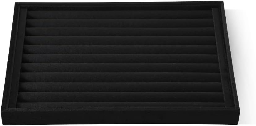 Ring Display Tray, Velvet Jewelry Trays,Premium Ring Organizer,Luxury Stud Earring Organizer,Black Jewlery Organizer