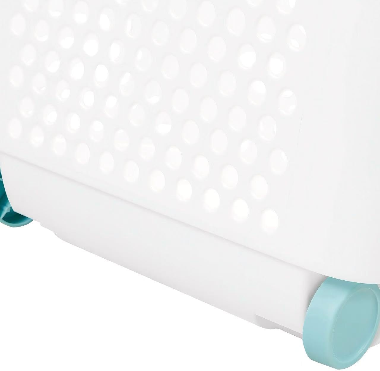 Heavy-Duty Plastic Wheeled Rolling Laundry Basket with Pop-Up Wide Handle, Ventilated Design, Easy to Clean, Spacious 70.52 Liters (2 Bushel), Large Capacity for Families, Dormitories, Laundry Rooms