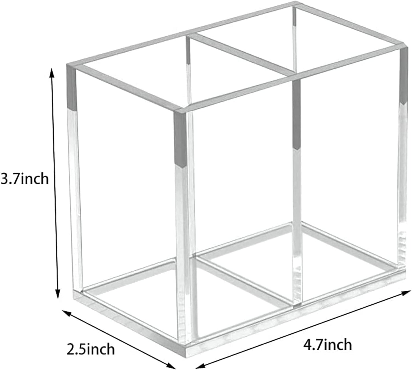 2pcs Makeup Brush Holder, Acrylic Clear Organizer For Cosmetics, Pen Pencil Cup Holder For Desk