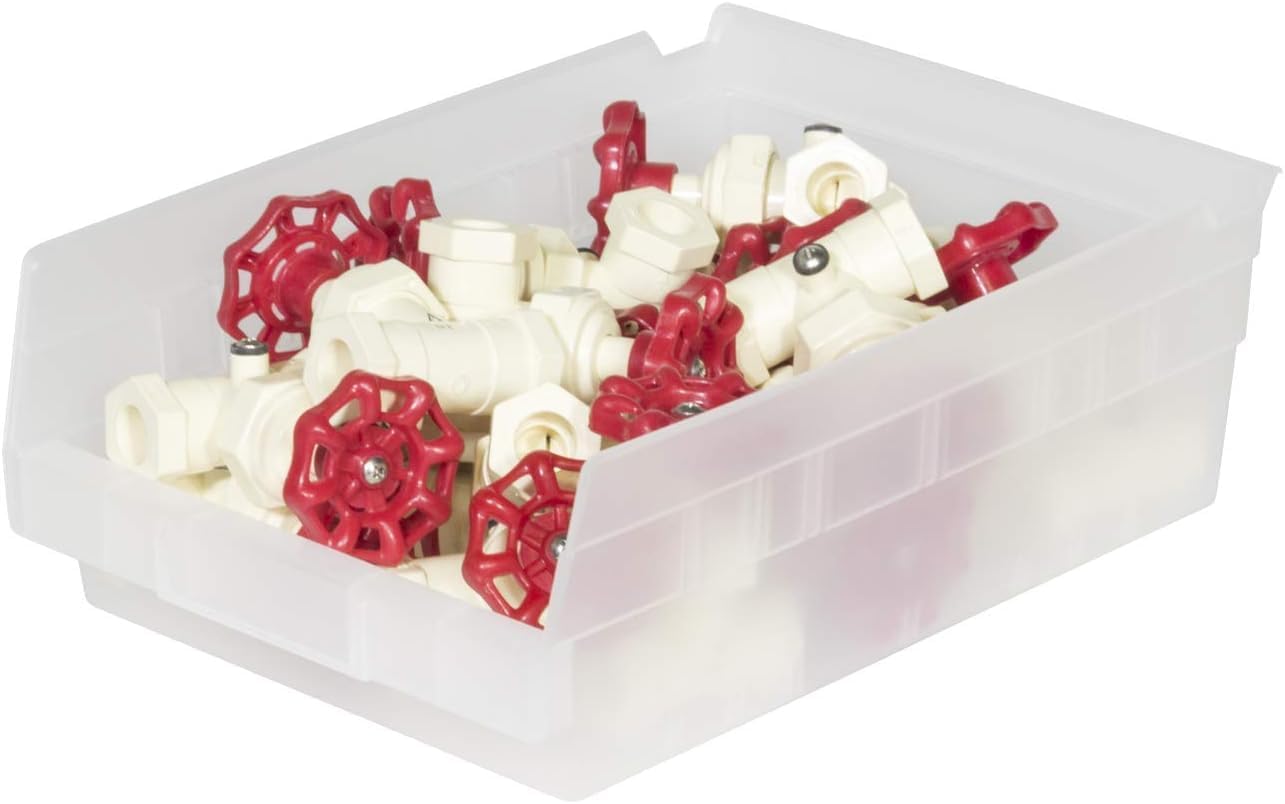 Akro-Mils - 30150RED 30150 Plastic Nesting Shelf Bin Box, (12-Inch x 8-Inch x 4-Inch), Red, (12-Pack)