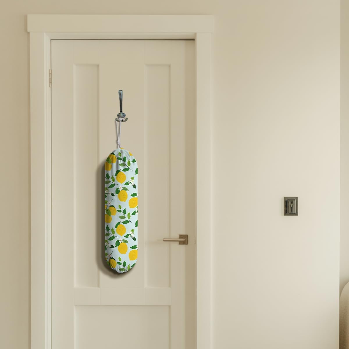 Lemon Plastic Bags Holder, Grocery Bag Storage Organizer, Reusable Shopping Bags Holder Dispenser for Kitchens Pantry, Farmhouse Home Kitchen Decor Gifts, Kitchen Pattern Garbage Bag 43