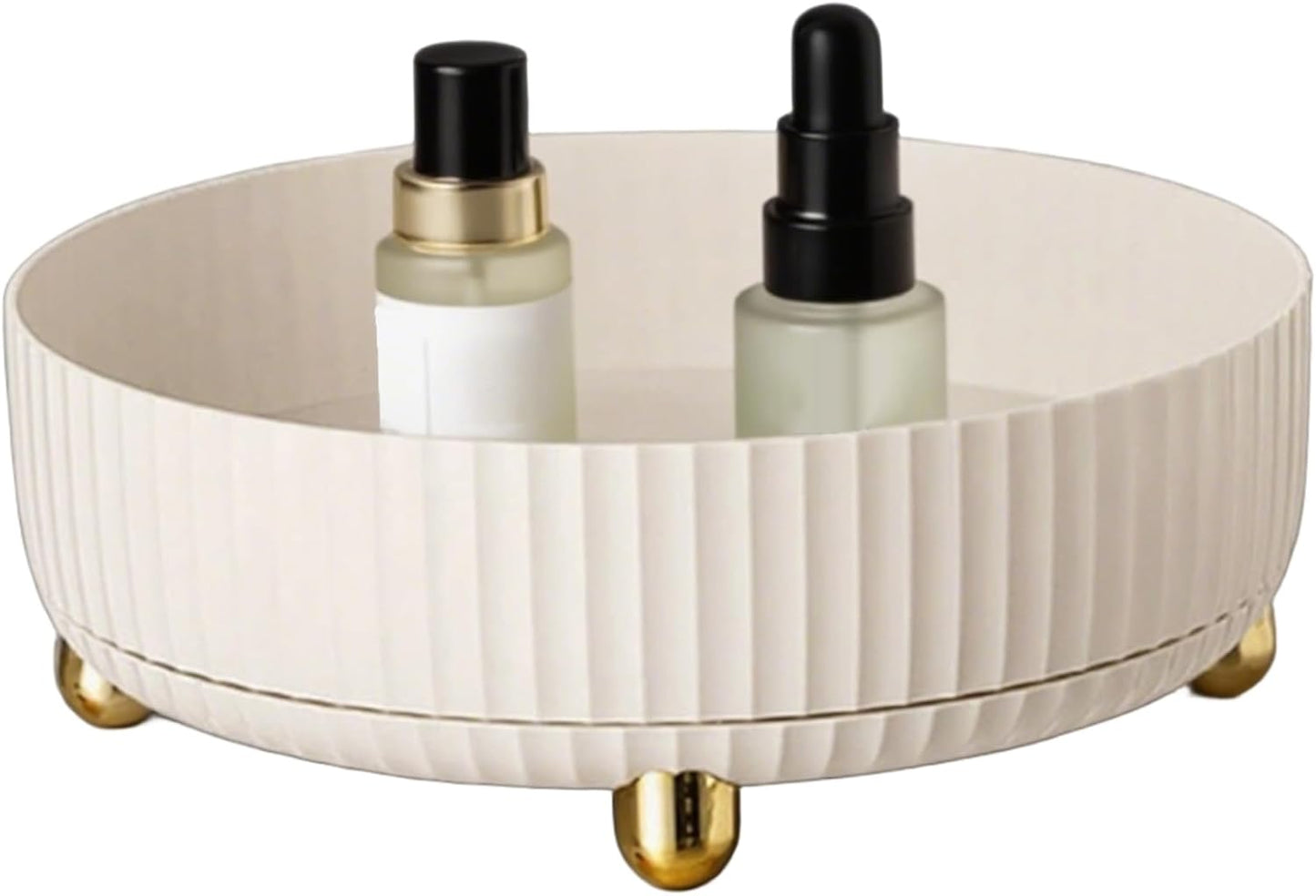 Rotating Makeup Organizer, 8.7 Inch Large Capacity Vanity Tray for Perfume & Cosmetics, Plastic