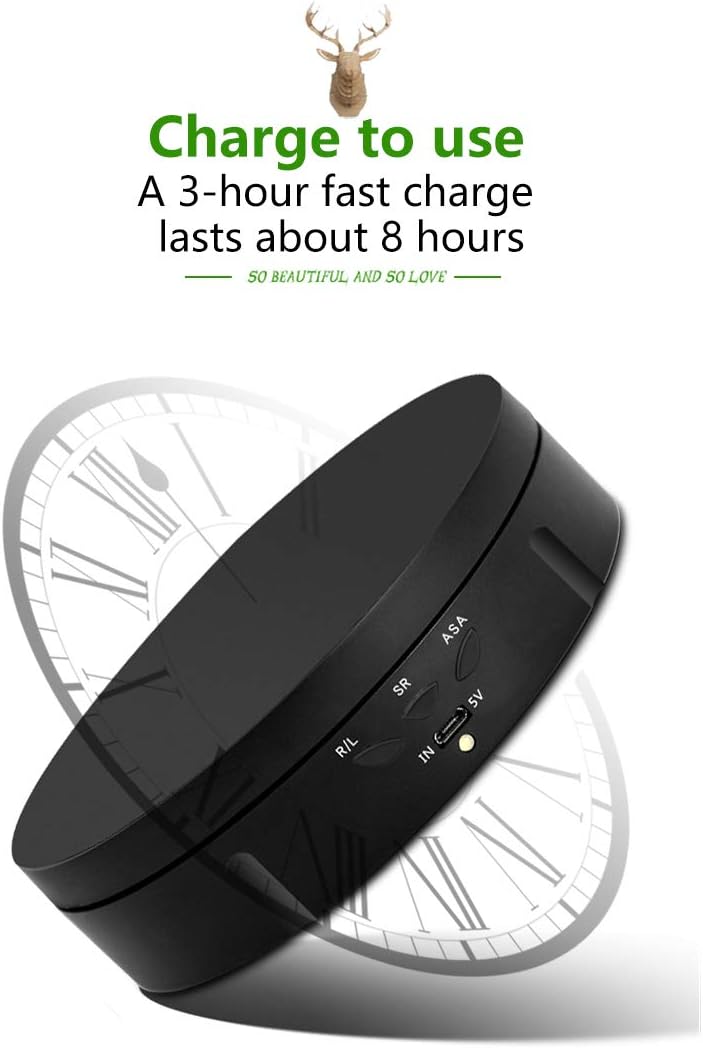 JAYEGT Motorized Rotating Display Stand, 5.74inch /22lbs Load, 360 Degree Electronic Turntable Display Stand for Photography Products Shows , Jewelry, Watch, 3D Models, Cake (Black/Button Control/rechargeable)