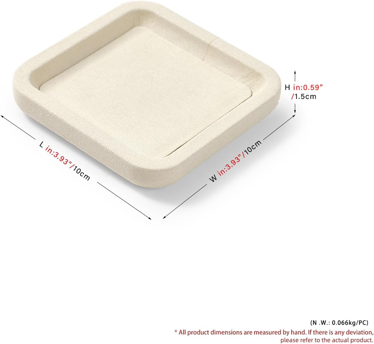 Microfiber Jewelry Display Flat Tray for Rings Earrings Necklace Bracelet, Jewelry Photograph Display Catchall Organizer Tray Dish(XS,Beige)