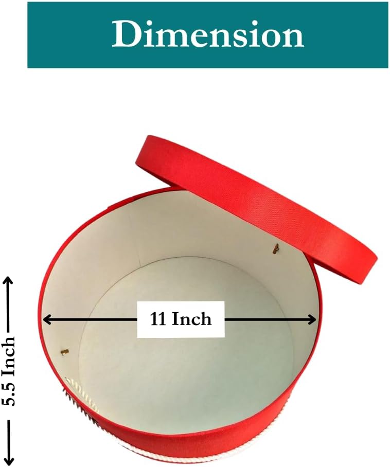 Sarah's Hat Boxes Classic Coral Hat Box โ 11" x 5.5" (Dia. x Ht.) Handmade in USA โ Odorless Non-Toxic Adhesive, Cording Handle โ Premium Storage for Hats & Accessories