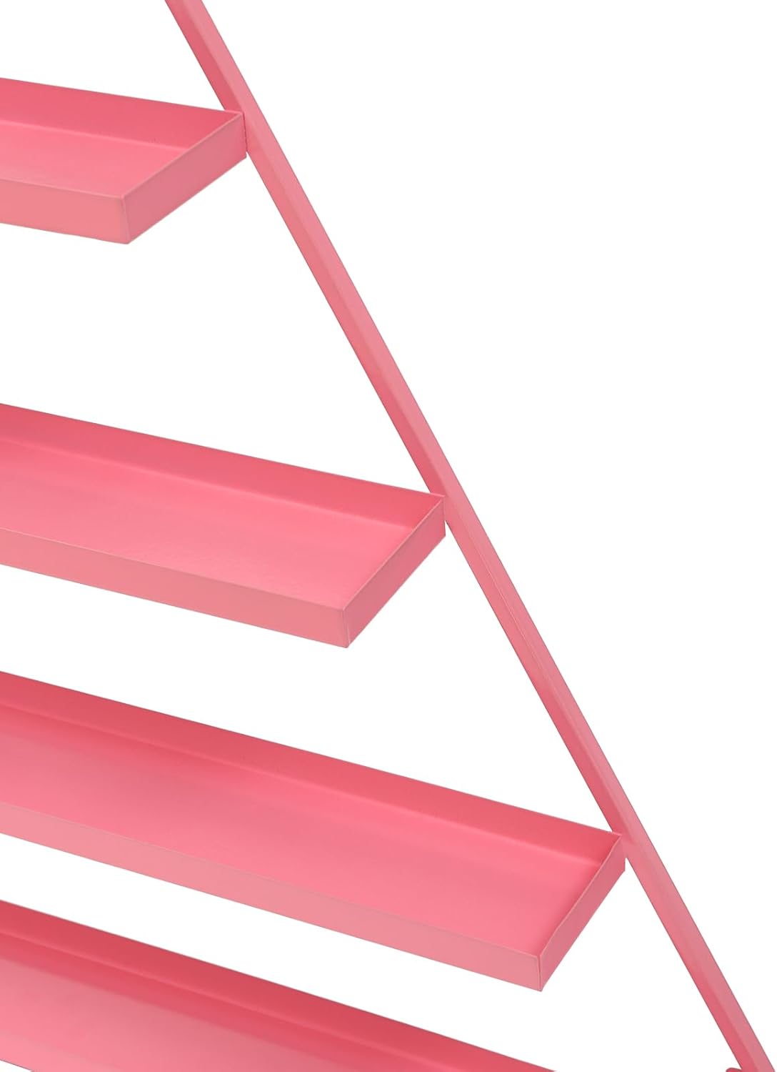 Elegant Gold Wall Mounted Nail Polish Rack - Set of 6 Triangular Cosmetic Display Shelves for Essential Oil Bottles, Organize Your Lipsticks and Perfumes in Style at Home or Salon (Pink)
