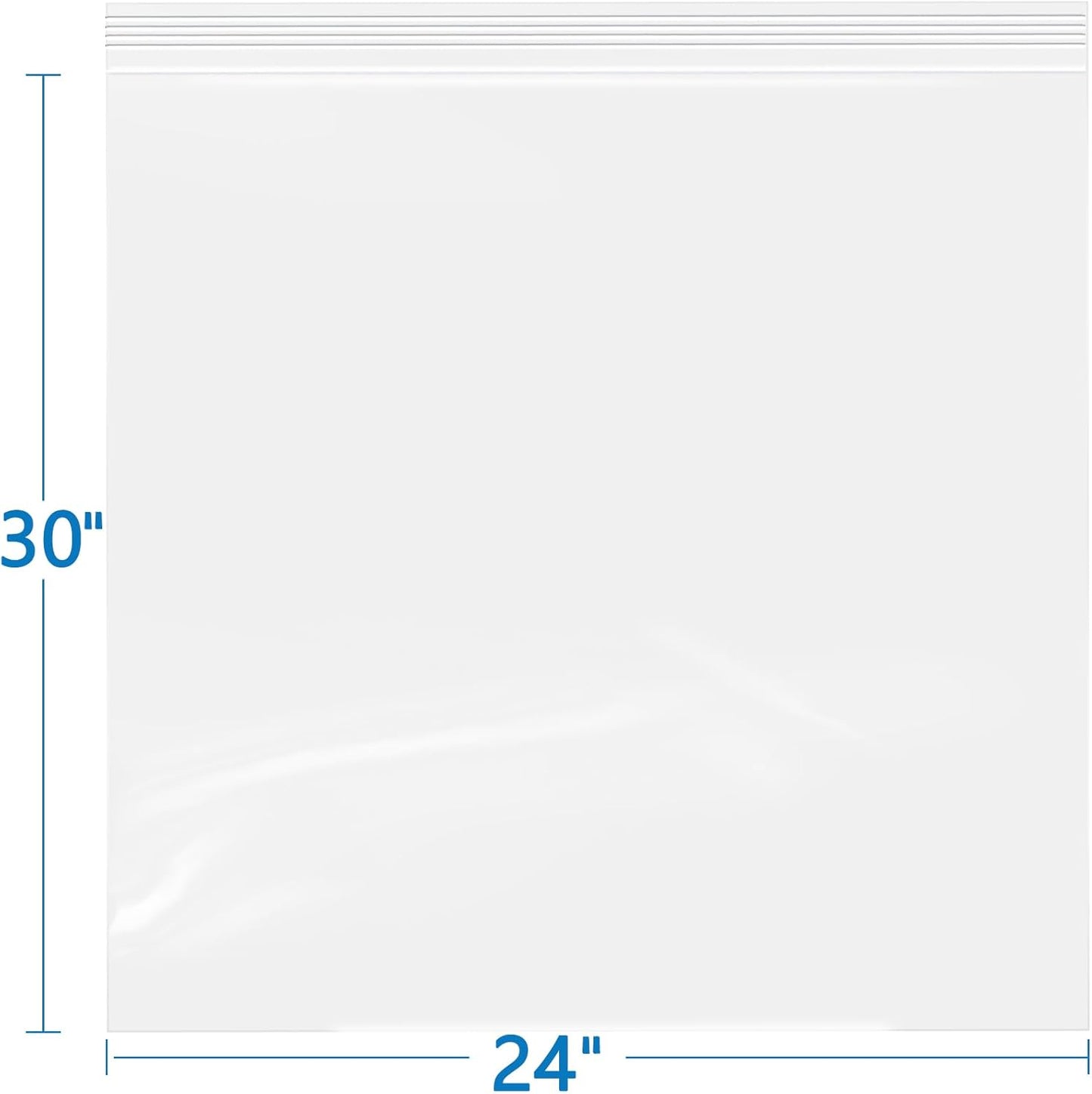 iMailer- 24" x 30" 50 Pack- 2 Mil Resealable Zip Bags- Clear Plastic Bags with Zip Top Lock for Storage, Organizing, Crafts, Travel