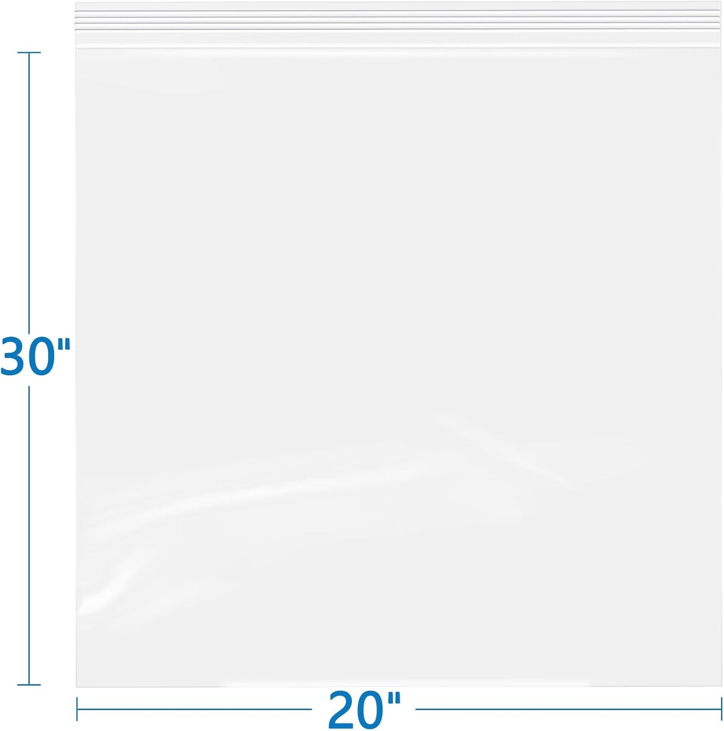 iMailer- 20" x 30" 50 Pack- 2 Mil Resealable Zip Bags- Clear Plastic Bags with Zip Top Lock for Storage, Organizing, Crafts, Travel