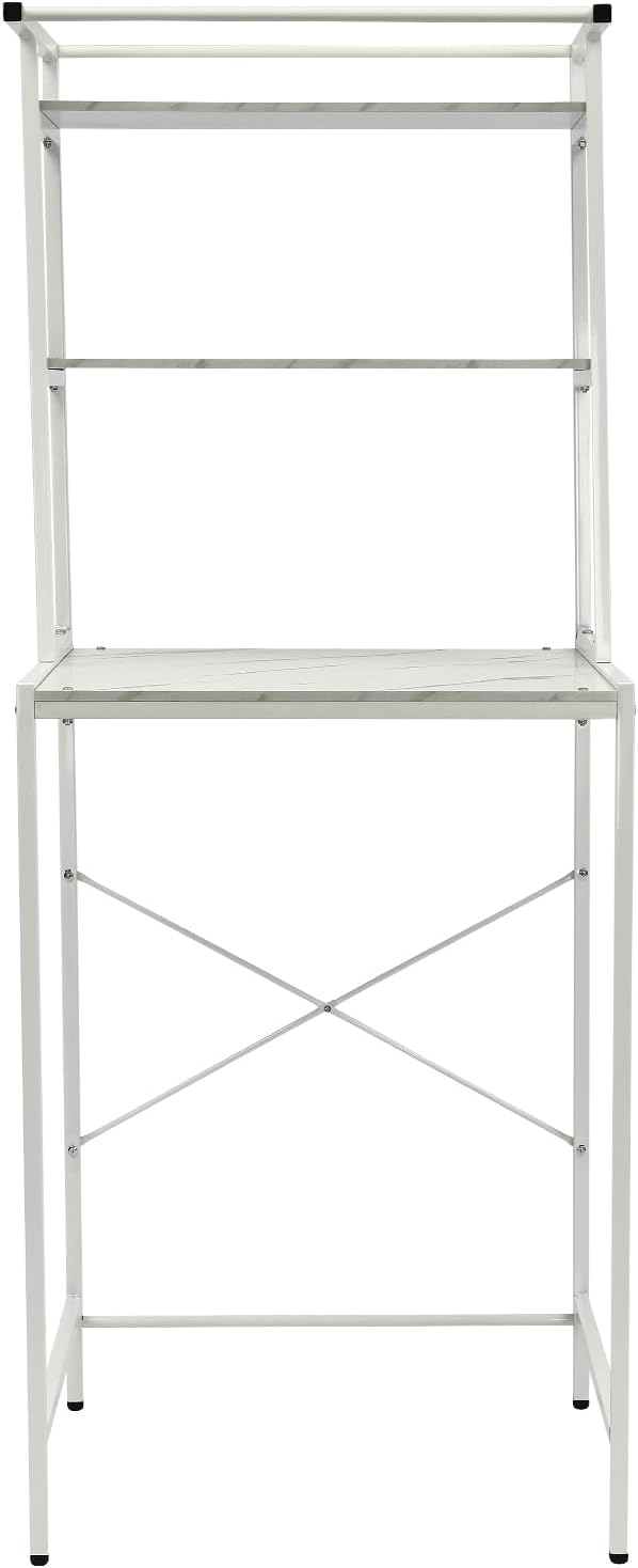 Over Washer and Dryer Shelves,Dryer Storage Shelf,3 Tiers Laundry Room Storage and Organizer Standing Shelf,Height Adjustable Laundry Room Shelves, Load-bearing Capacity 22lbs (White 3 Tiers)