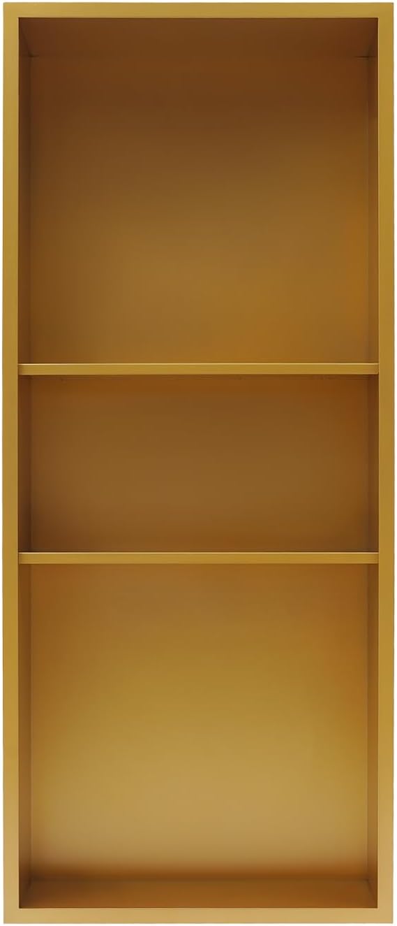 13" X 31" Stainless Steel Shower Niche, Rimless Bathroom Wall Niche with 3-Tiers Shelf, Recessed Stainless Steel Waterproof Tile Ready Shower Cubby for Bathroom Storage Organizer