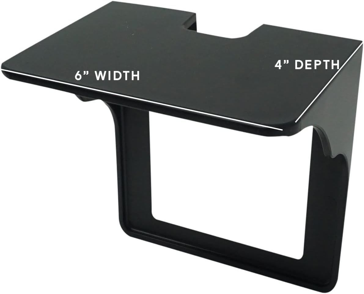 Storage Theory Power Perch Double Wall Outlet Shelf - Declutter & Reclaim Bathroom Counter Space - Alexa Stand, Apple Homepod Shelf, Toothbrush Holders Wall Mounted - Black, 2-Pack