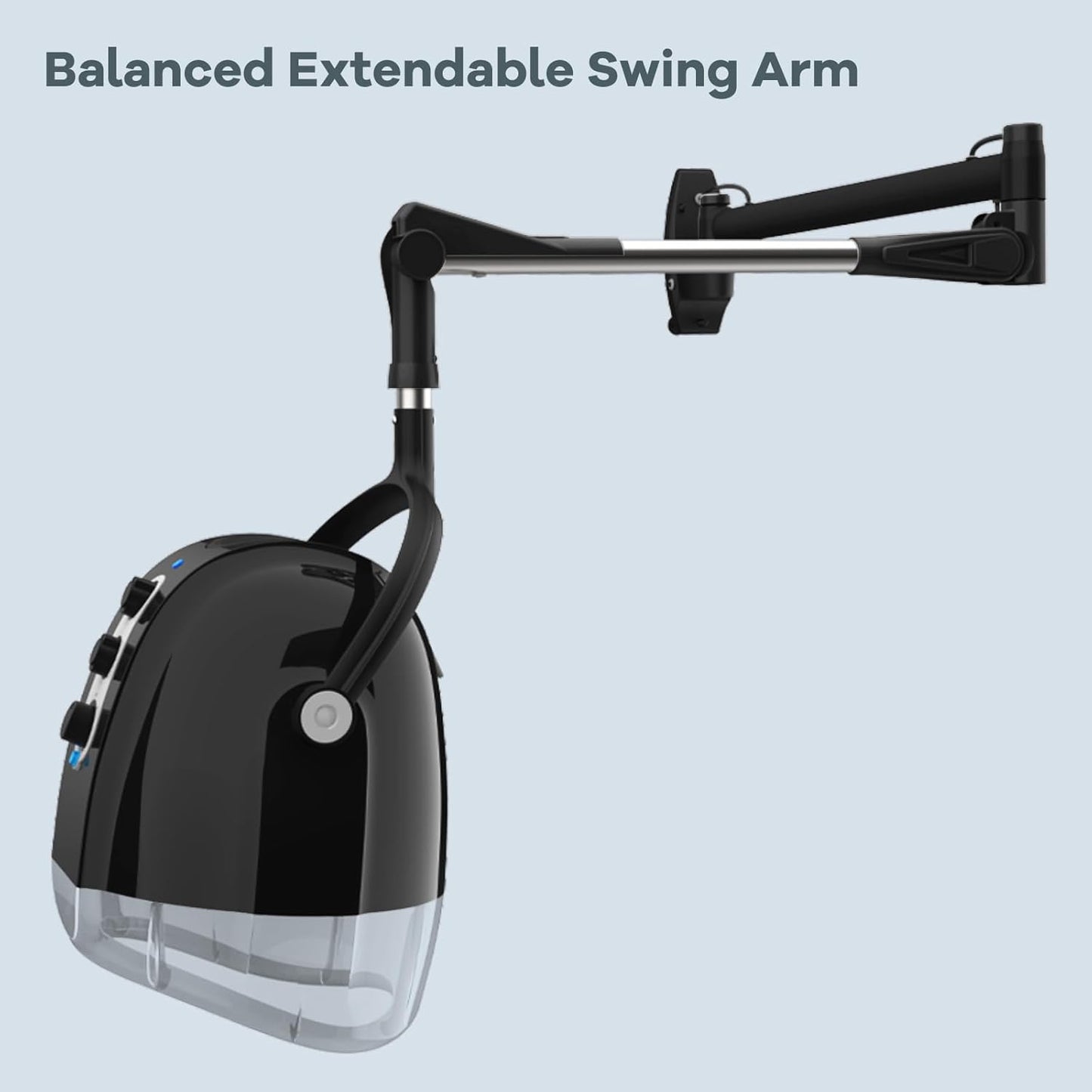 SyyBhb Wall Mount Hooded Salon Hair Dryer, Professional Ionic Hair Color Processor, Temperature & Drying Adjustable, 60-Minute Timing, 52" Extendable Arm, 25lbs Installed on Load Bearing Wall