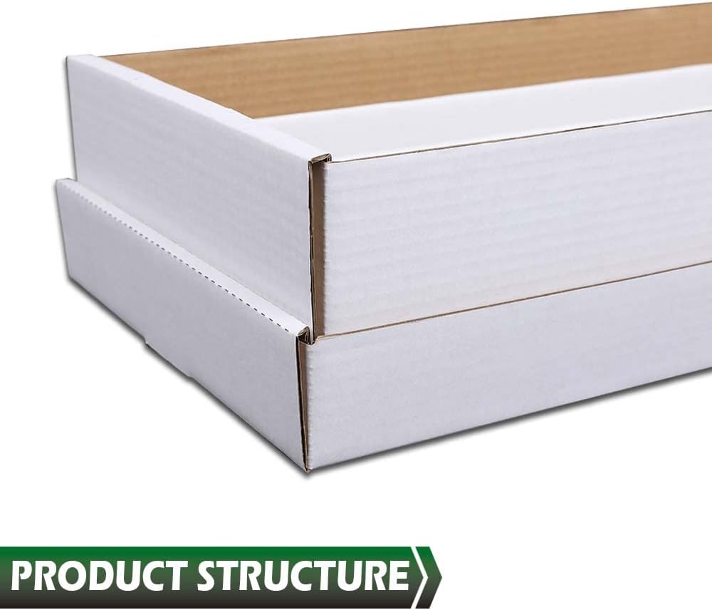 GRAND ORANGE 3Row 3000 Count Trading Card Storage Box Corrugated Cardboard Trading Card Coin Slabs Storage Box White Divider