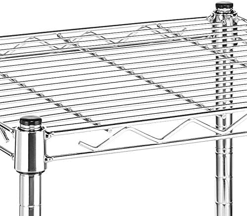 Whitmor 1 Tier Supreme Stacking Shelving Unit, Wire Metal Home Storage Organizer, 15" L x 14" W x 15" H, Chrome