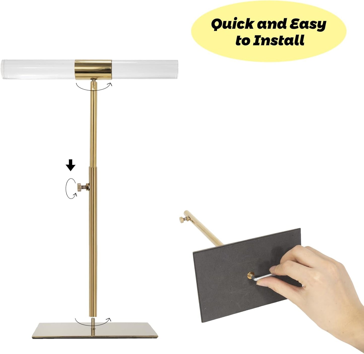 Jewelry Display Stand 2 Packs Stainless Steel Purse Display Stand Acrylic Necklaces Holder Towers Adjustable Height Tabletop Jewelry Organizer for Home Store Boutique