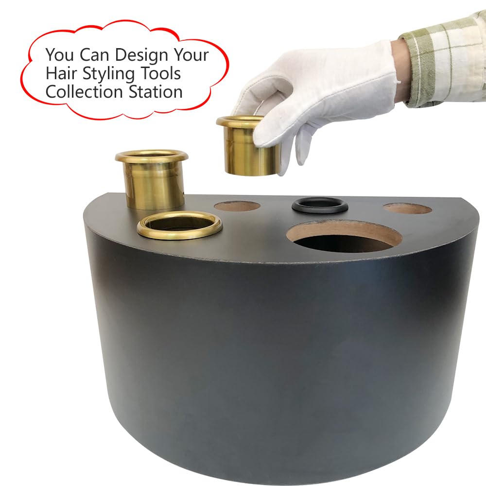 Salon Hair Styling Station Curling Hot Iron Appliance Tube Package Salon Station Organizer Holder Iron Tube 3pcs Package 2inch Stainless Steel Gold Color