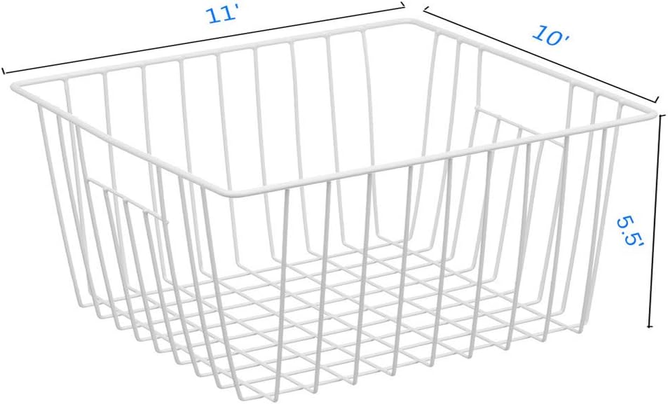 Freezer Storage Organizer Baskets, Household Refrigerator Chest Organization with Built-in Handles for Cabinets, Pantry, Closets, Bedrooms