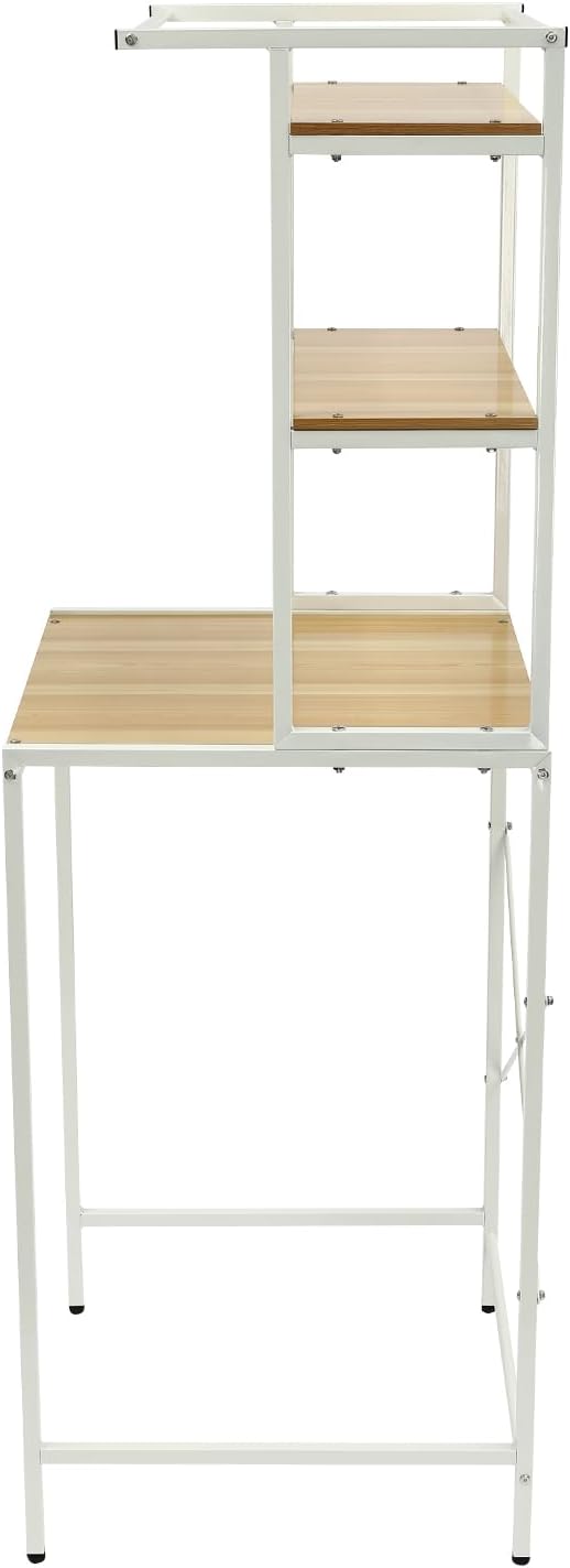 Over Washer and Dryer Shelves,Dryer Storage Shelf,3 Tiers Laundry Room Storage and Organizer Standing Shelf,Height Adjustable Laundry Room Shelves, Load-Bearing Capacity 22lbs (Log)