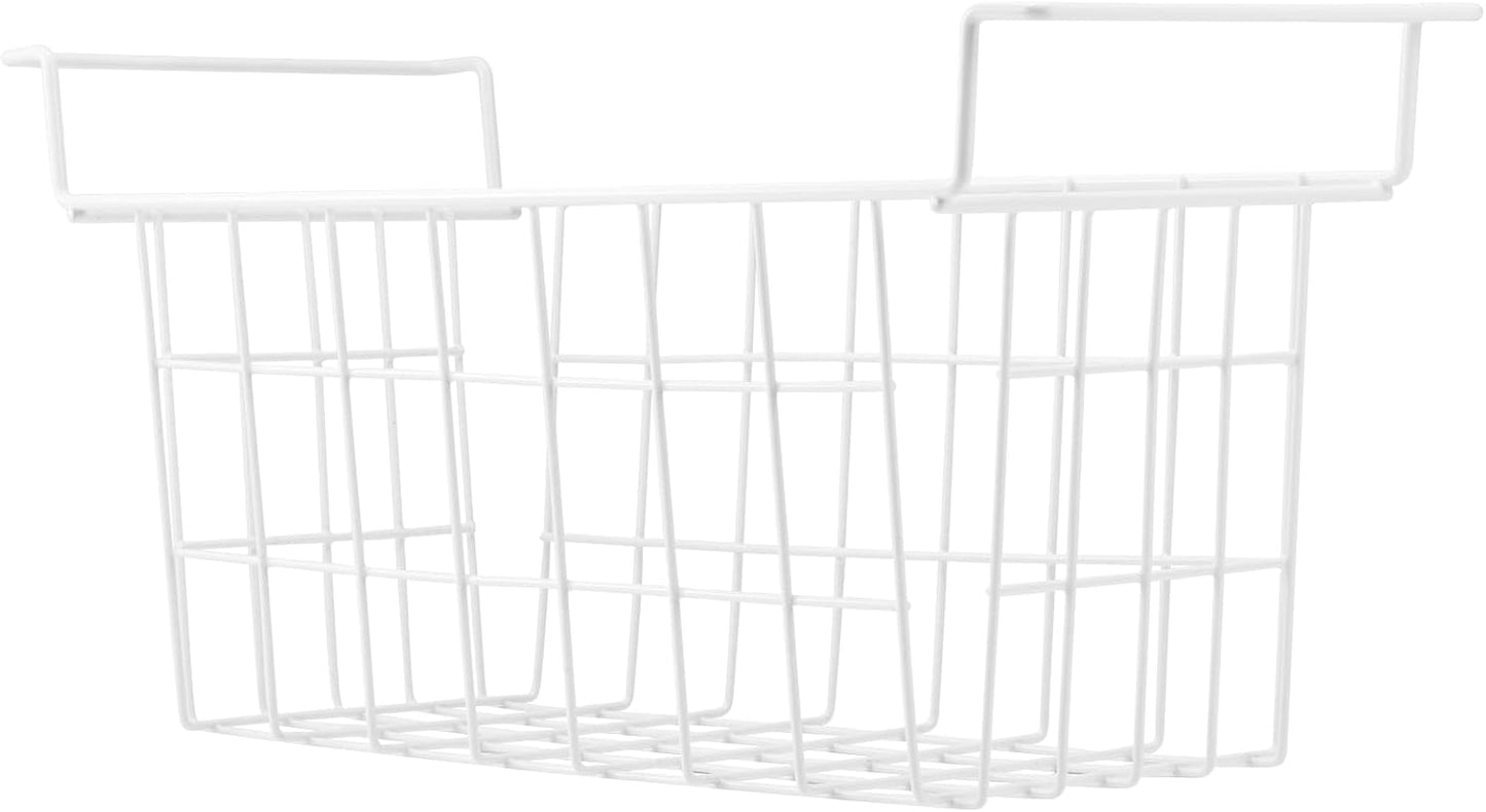 Orgneas 16.5 Inch Freezer Organizer Bins, Metal Wire Basket Bins, Replaces Chest Freezer Basket, Hangable, Sturdy, White
