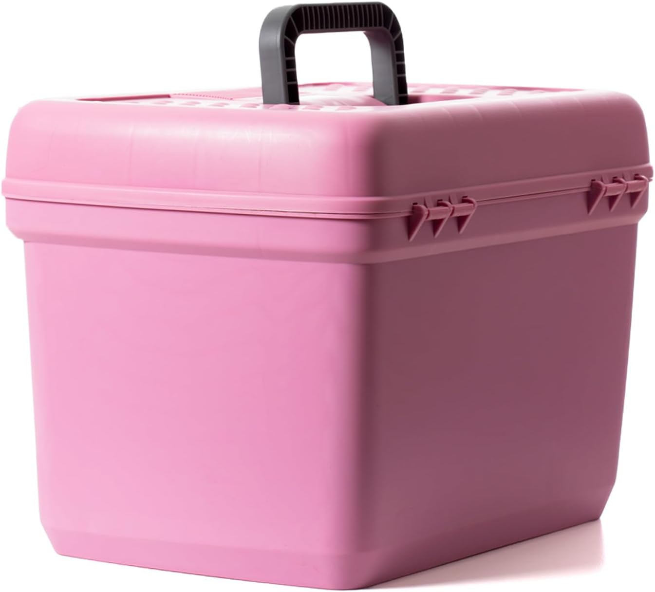 HORZE Smart Grooming Box for Horses, Dogs, Cats with Removable Tray | Non-Slip, Crack Resistant | 16" x 12" x 12" - Wild Rose Pink - One Size
