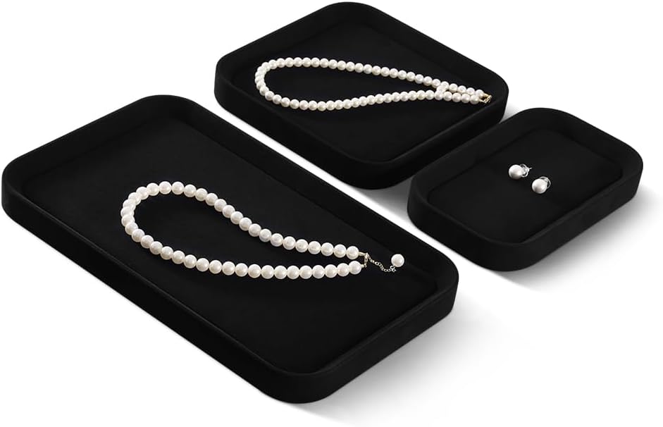 Valet Tray For Men, Velvet Catch All Trays,Luxury Watch Tray,Premium Jewelry Display For Vendors,Black Bracelet Display
