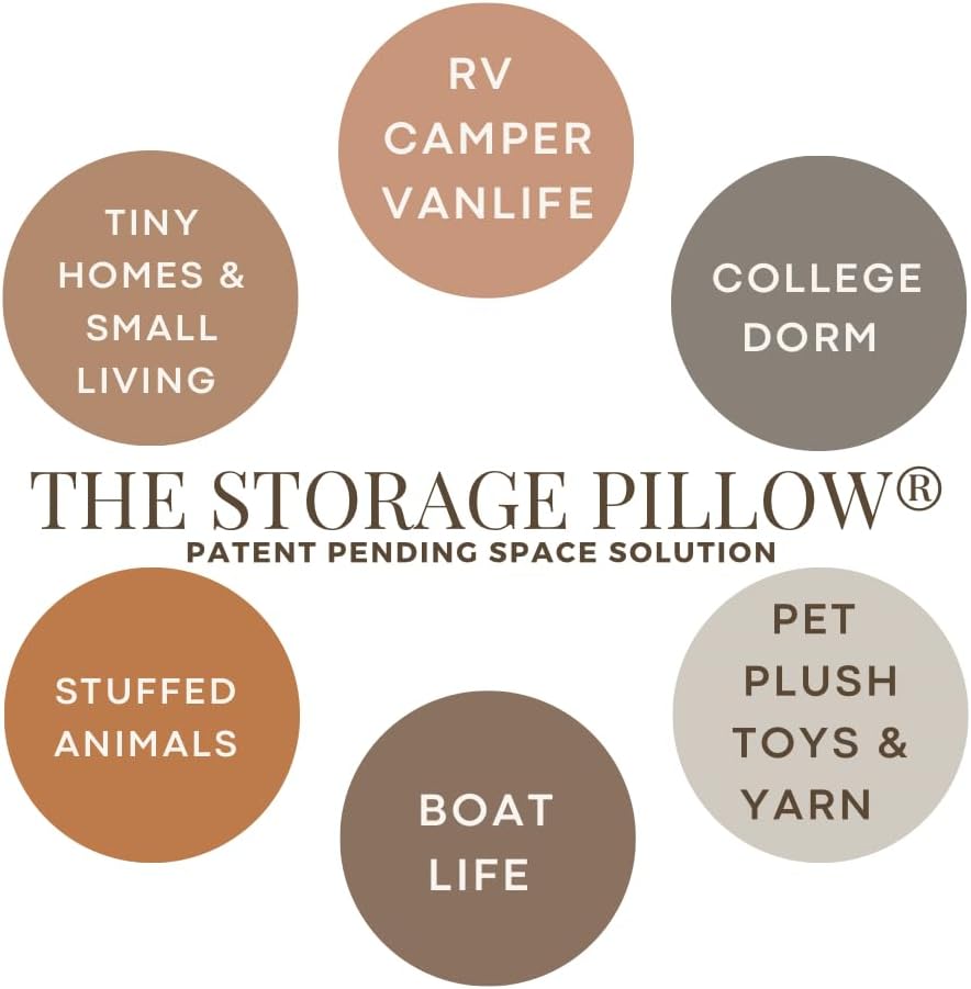 THE STORAGE PILLOW XL zippered storage Pillowcase FILL w Clothes Bedding Blankets to maximize Space - RV Camper Dorm Tiny Home Boat Inside Organization Ideas Accessories - Small Space Storage Solution