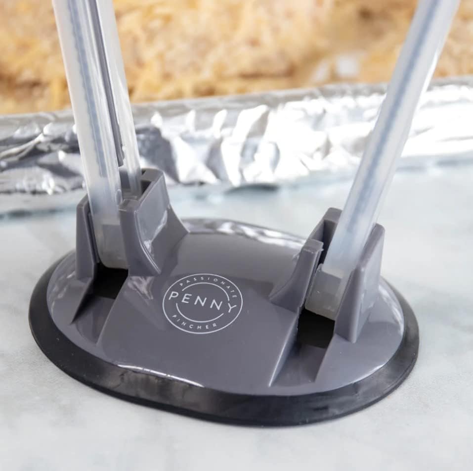 Freezer Bag Stands (2 Pack) | Baggy Rack Holder for Food Prep Bag | Meal Planning | Ziploc Bag Holder | Adjustable Freezer Bag Holder Stand | Hands Free Baggie Holder | Non-Slip Rubber Base (Grey)