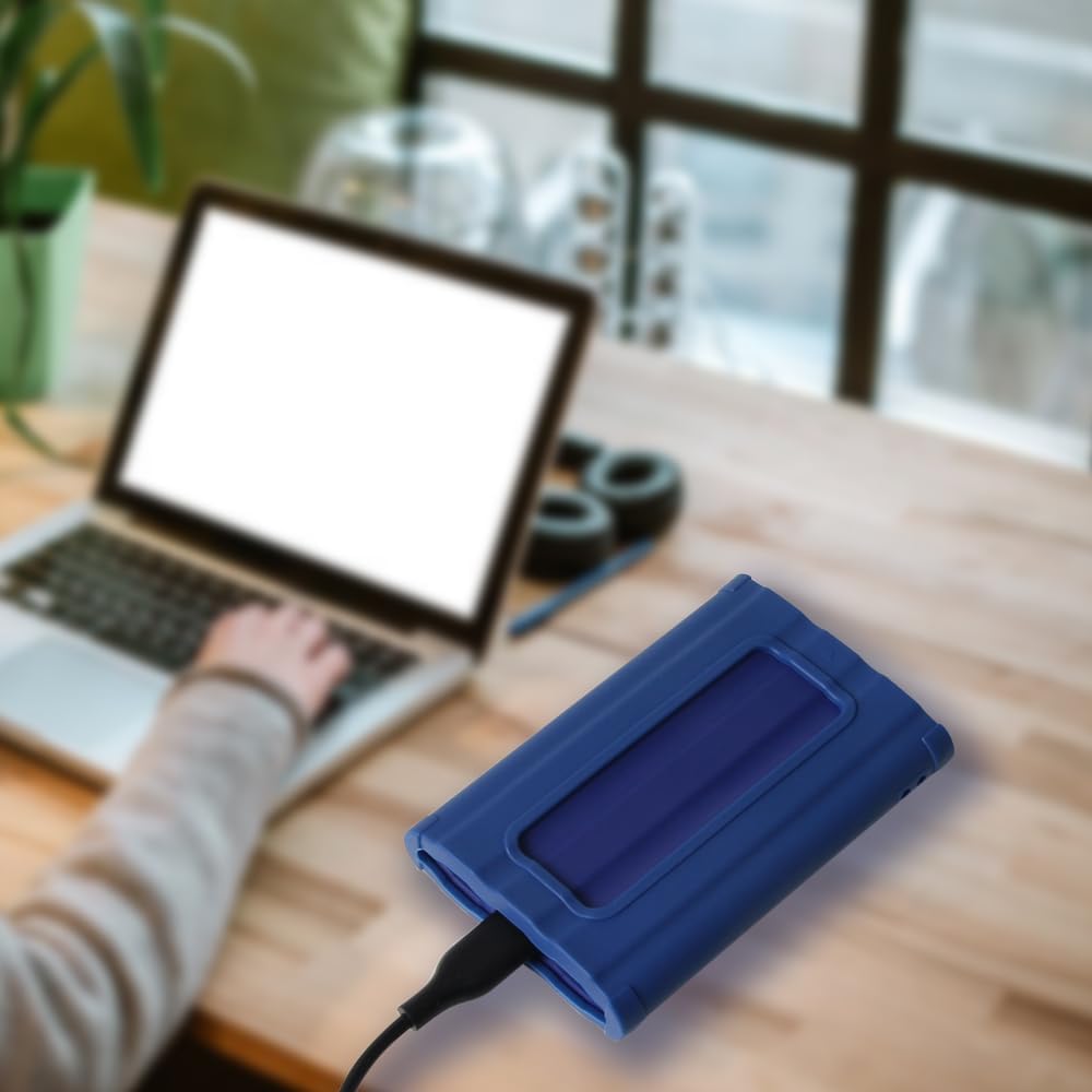 Hermitshell Silicone Carrying Case Replacement for Samsung T7 Shield 2TB / 1TB / 4TB, Portable SSD, USB 3.2 Gen2 External Solid State Drive (Blue, Silicone Case)