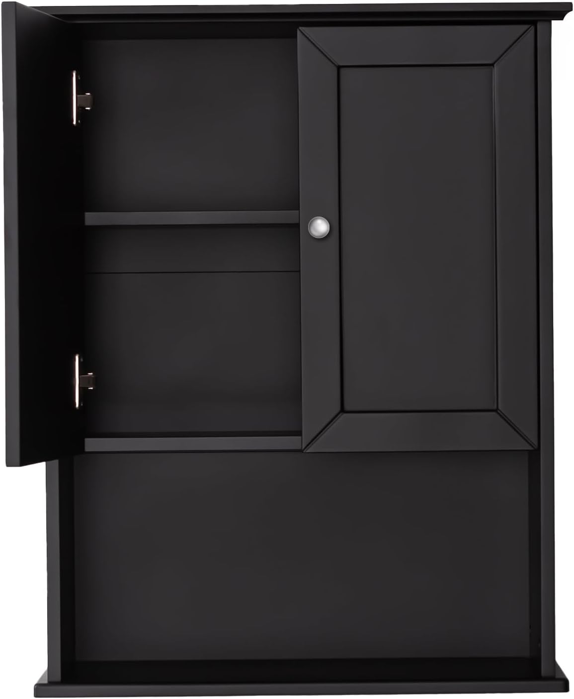 Black Wall Cabinet 24x30 Inch Wooden Over The Toilet Storage Cabinets with 2 Doors, Above Toilet Storage Medicine Cabinets for Bathroom Laundry Room Bedroom Kitchen