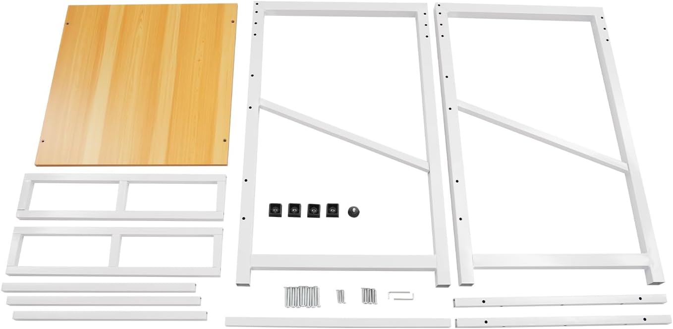 Washer Dryer Stacking Rack Stand, Heavy Duty Washing Machine Shelf with Adjustable Design, Load Capacity 660 lbs, Washer&Dryer Storage Shelf for Kitchens, Bathrooms, Laundry Rooms (White+Yellow)