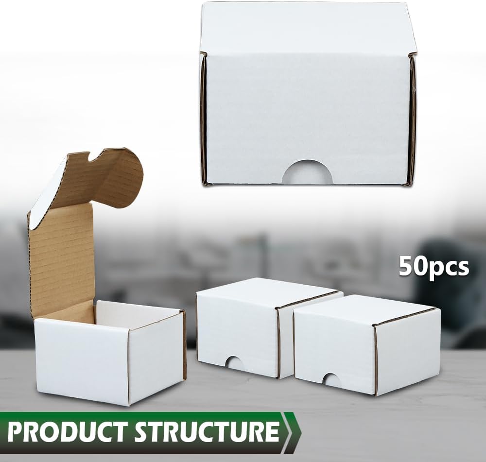 GRAND ORANGE 50 Pack 200 Count Trading Card Storage Boxes Corrugated Paper Cardboard Organizer for Sports Gaming Cards Trading Paper Boxes