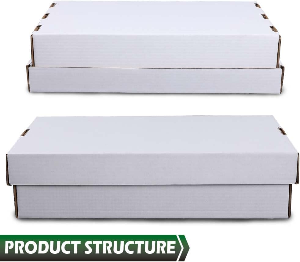 GRAND ORANGE 3000 Count 3 Row Card Storage Box 2 PACK Cardboard Standard Trading & Gaming card Storage Boxes Corrugated Cardboard Storage Box Trading Card Slab Storage Boxes