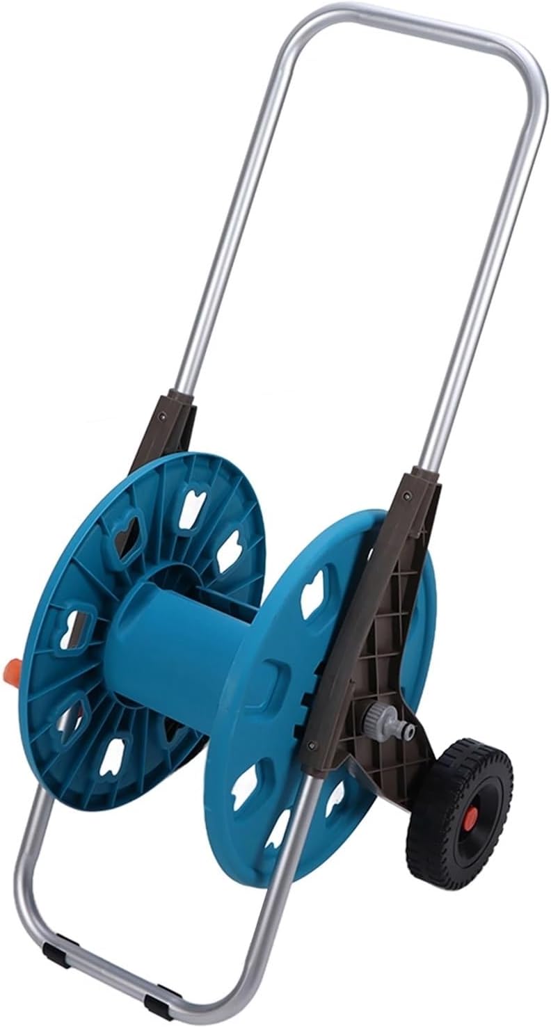 Hose Reel Cart G1/2 Garden Hose Reel Cart With 2 Wheels Waterpipe Rack Watering Trolley Hold 60M