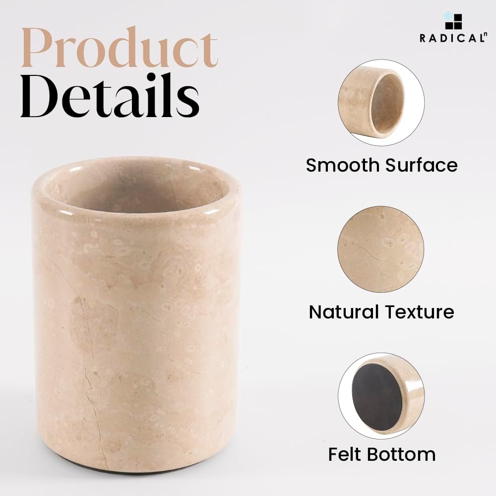Radicaln Marble Wine Chiller Verona 6.5" Inches Handmade Insulated Cooler For Champagne - Wine Bottle Holder & Beverage Cooler For Bar Accessories