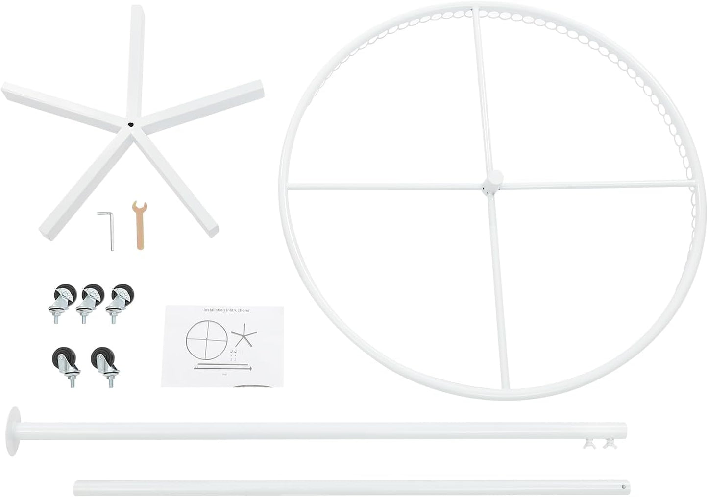 360° Rotatable Round Clothes Rack, Floor Standing Rotating Clothes Rack, 45.7-74.8in Height Adjustable, Floorstanding Multifunctional Coat Stand for Retail Stores, Gift Stores