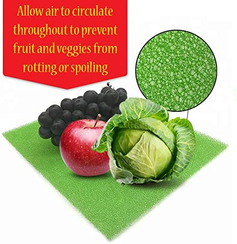 Dualplex® Fruit & Veggie Life Extender Liner – Fridge Drawer Liners Washable | Refrigerator Liner Mats Reusable | Crisper Keeps Produce Fresh Longer Air Circulating (6 x 24 inches (4 pack))