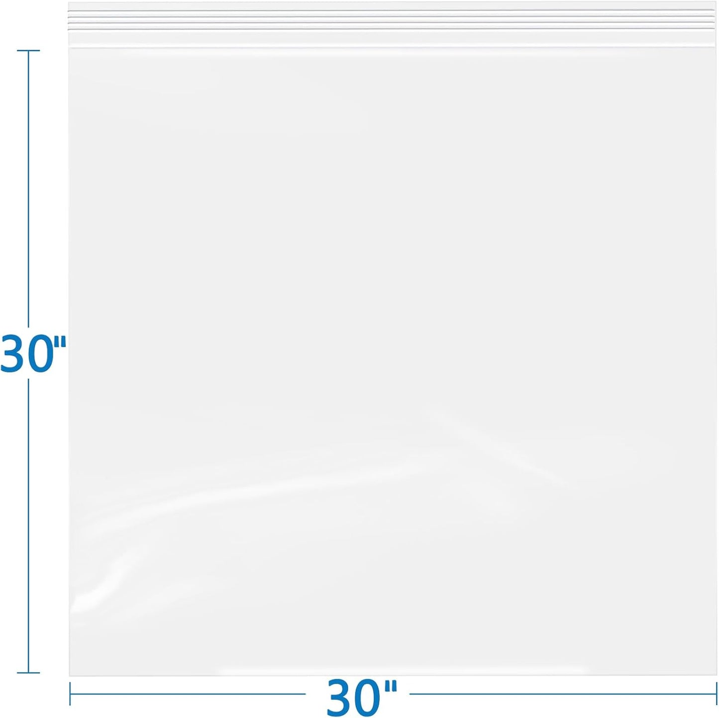 iMailer- 30" x 30" 50 Pack- 2 Mil Resealable Zip Bags- Clear Plastic Bags with Zip Top Lock for Storage, Organizing, Crafts, Travel