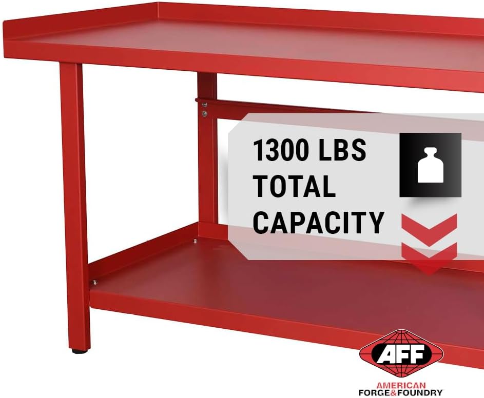 AFF Workbench - Heavy Duty Work Table with Storage Shelf - 1300 LB Capacity (Multiple Sizes available)