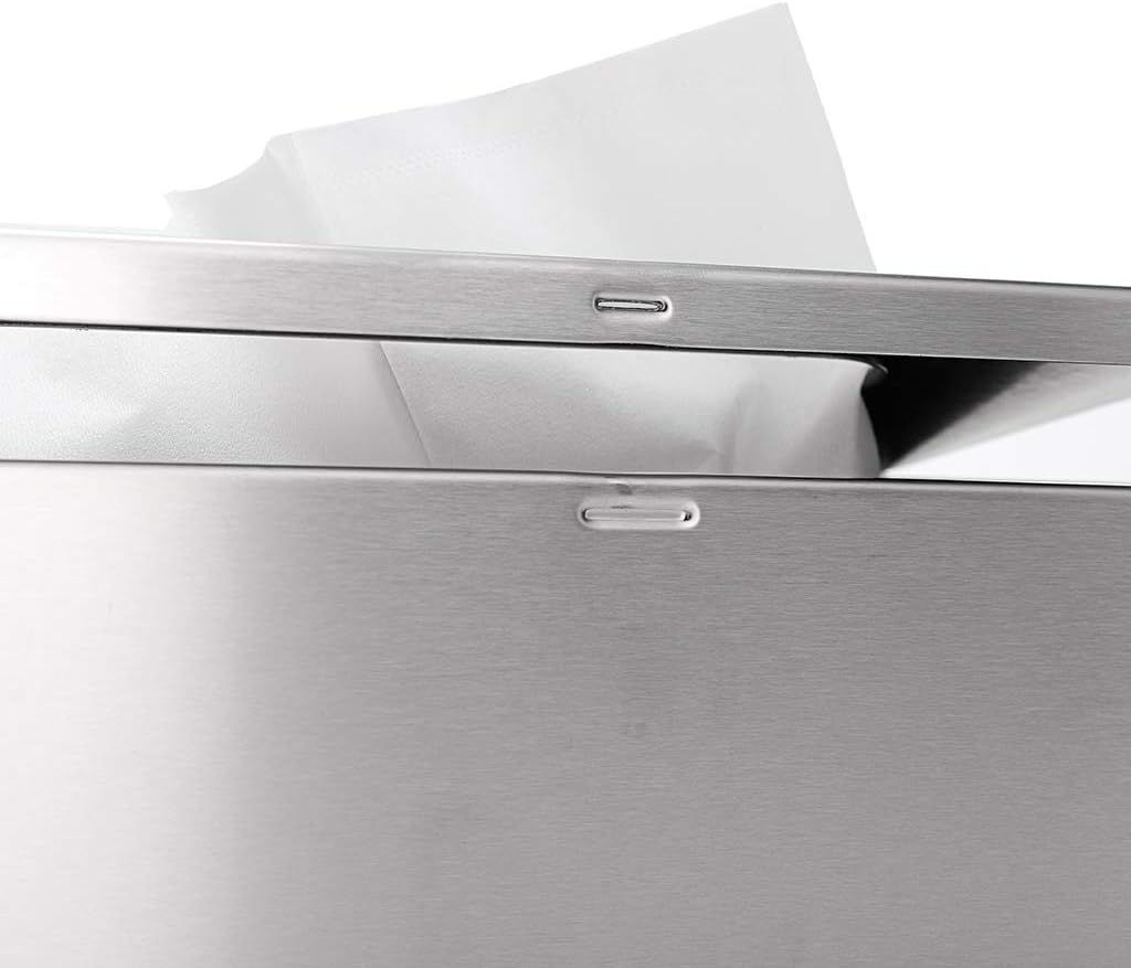 Sumnacon Rectangular Tissue Box Cover - Stylish Stainless Steel Paper Facial Cover, Modern Metal Tissue Box Holder for Bedroom/Bathroom/Vanity/Countertop/Dresser/Night Stand/Office/Car, Brushed Nickel