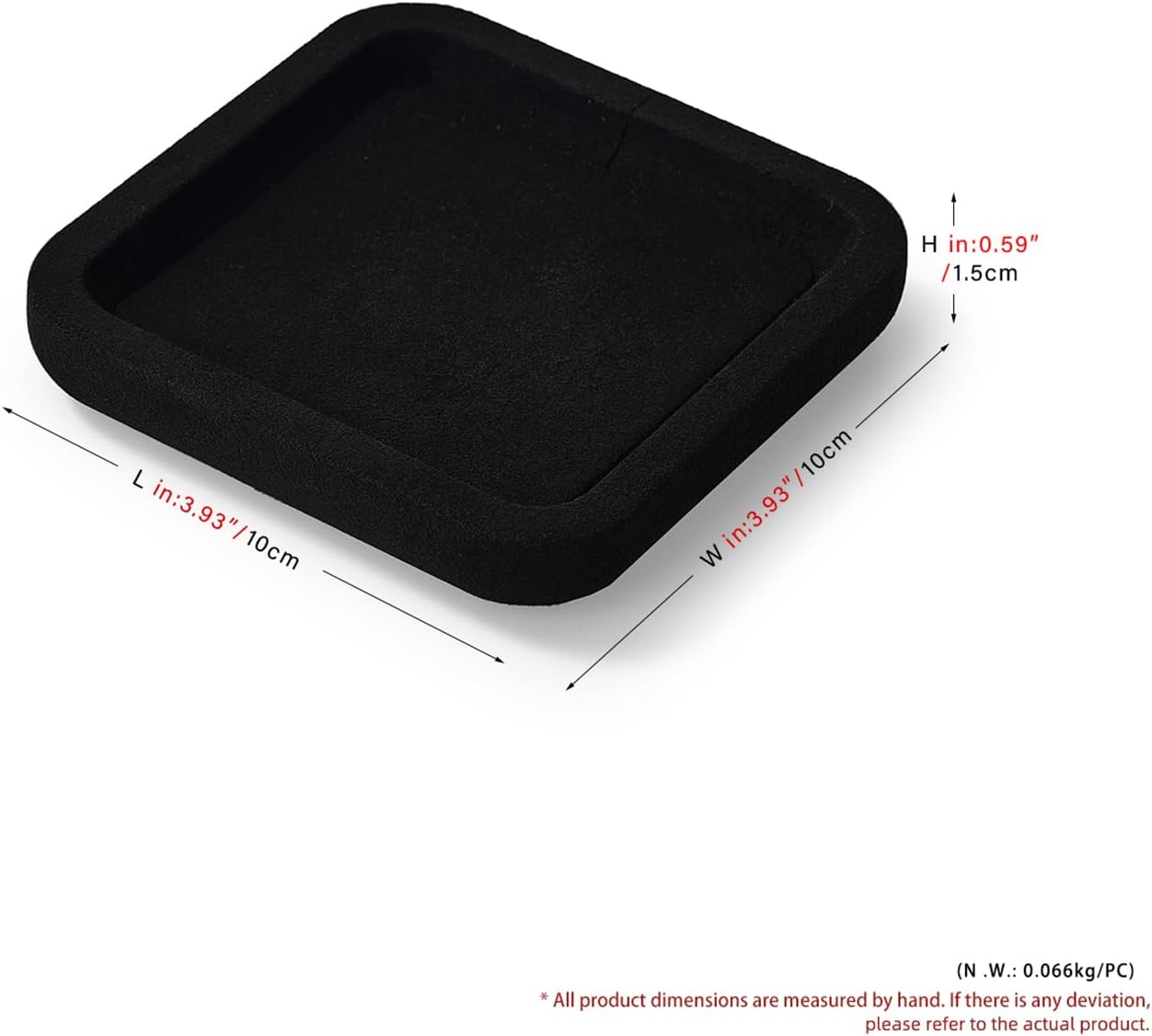 Microfiber Jewelry Display Flat Tray for Rings Earrings Necklace Bracelet, Jewelry Photograph Display Catchall Organizer Tray Dish(XS,Black)