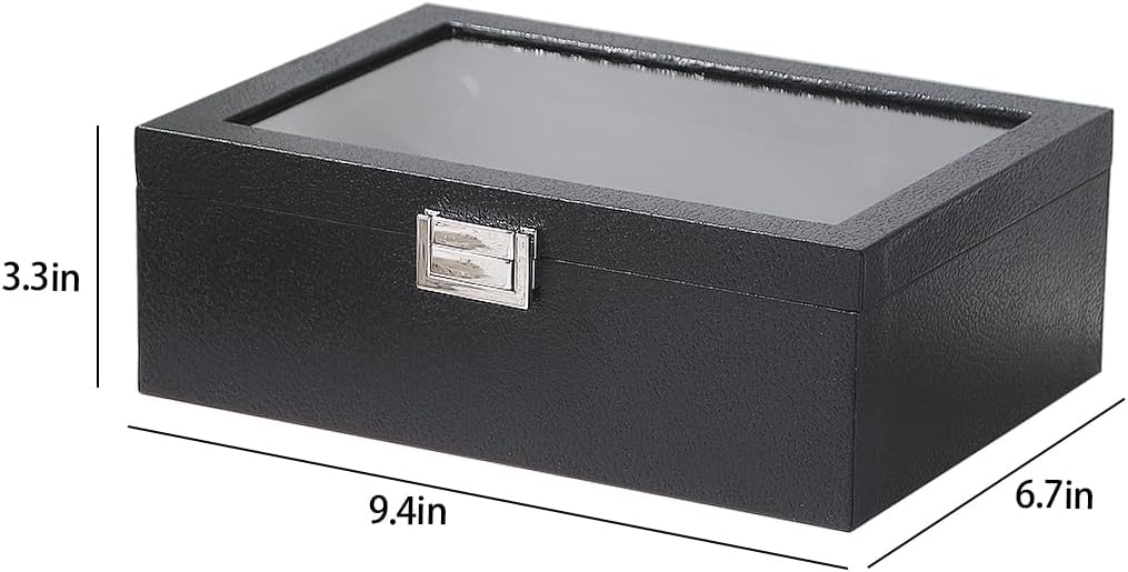 Bracelet Holder Organizer Box, Jewelry Storage Case with 2 Rods, Bangle Watch Display Tray for Women Girls (Black)