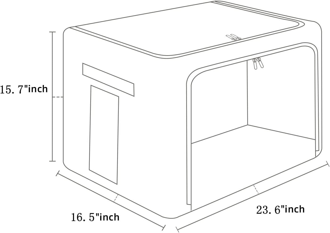 FHSQX Extra Large Clothes Storage Bins Foldable Metal Frame Storage Box Stackable Linen Fabric Box Organizer Set with Carrying Handles and Clear Window -100L (Gray, 23.6x 16.5x 15.7 Inch)